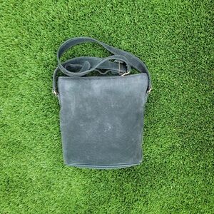 Vintage Coach Bucket Duffle Sac Bucket Bag Purse #4933 Green Suede Nubuc Leather